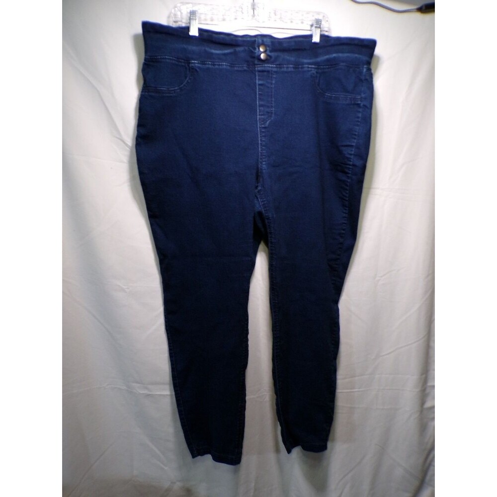 Terra & Sky Women's Plus 3X Jeggings Dark Wash Blue Stretch Jeans